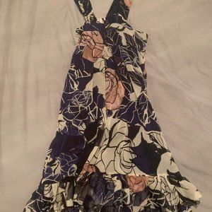 DIANE VON FURSTENBERG 100%SILK NAVY/WHITE/PINK SZ4